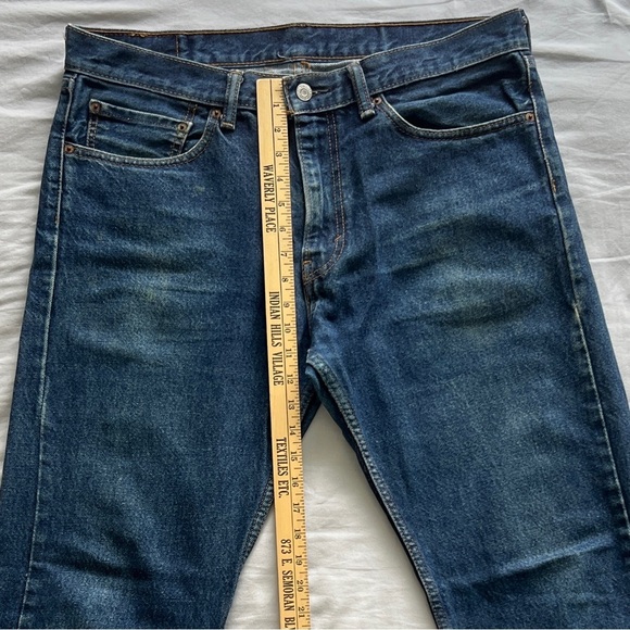 Levi's 505 Jeans Men's 34x32 Dark Blue Wash Straight Regular Fit Denim - Picture 4 of 7